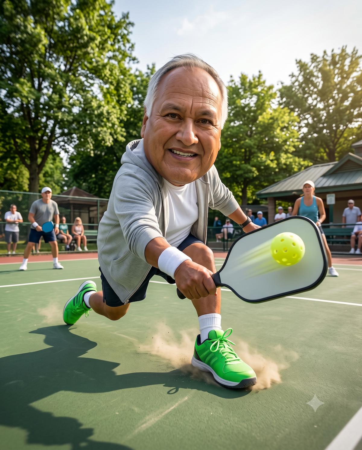 Victor on the pickleball court